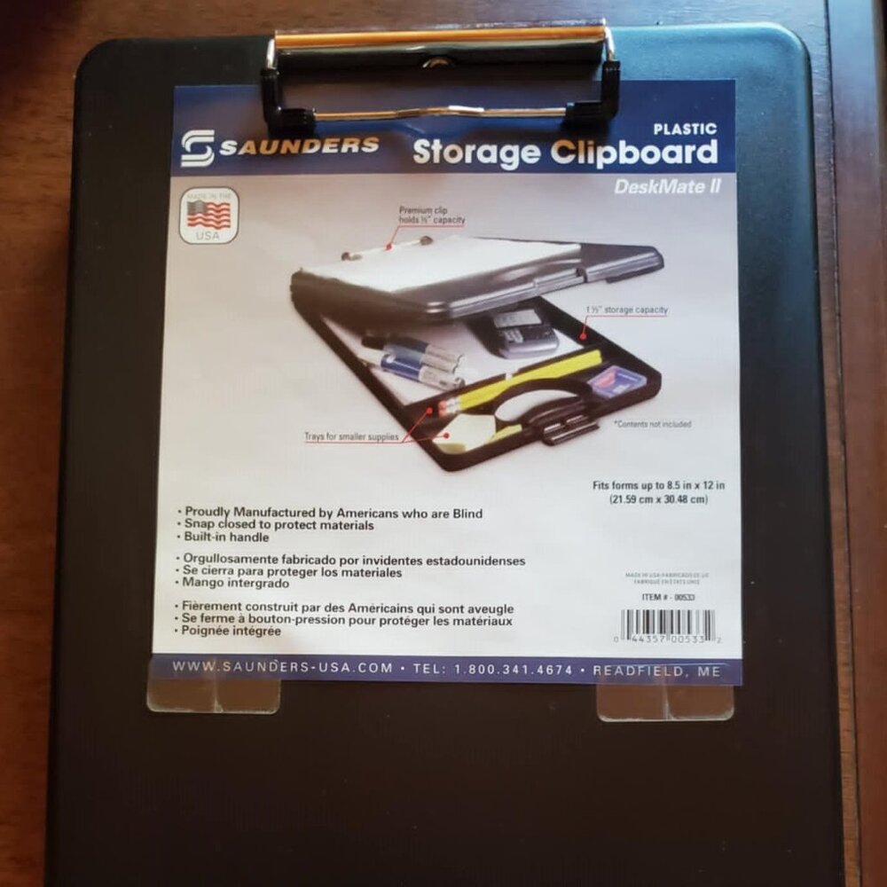 NEW Portable Plastic Storage Clipboard